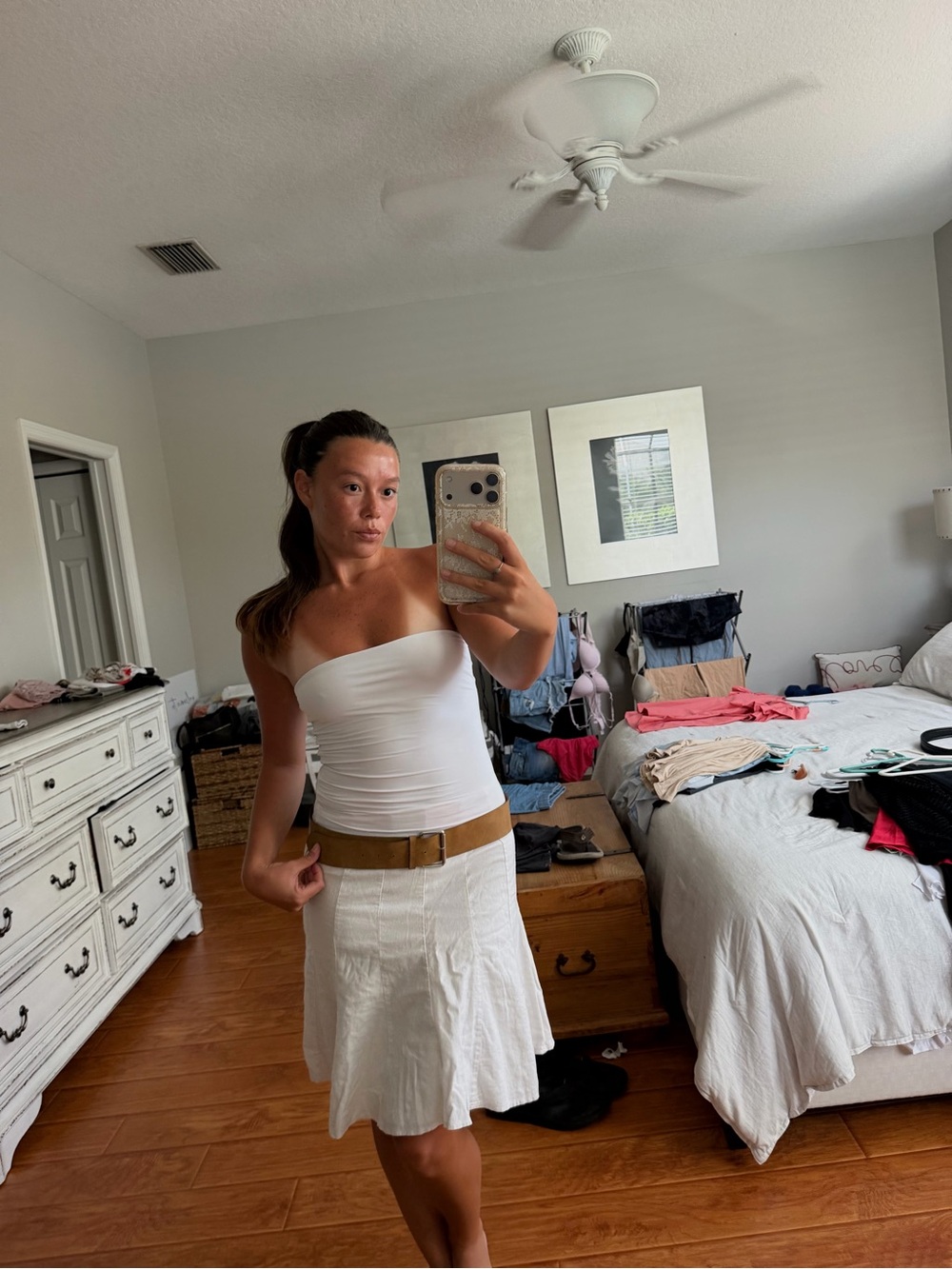 Vintage Maurices White Midi Skirt